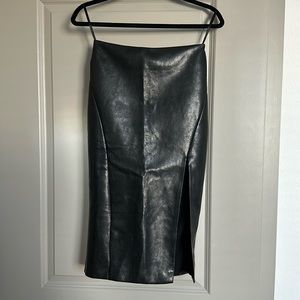 Superdown Faux leather midi skirt with slit -size small- no tags -NEVER WORN